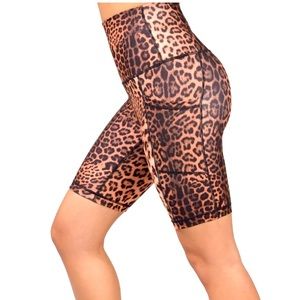 Leopard Print Biker Shorts